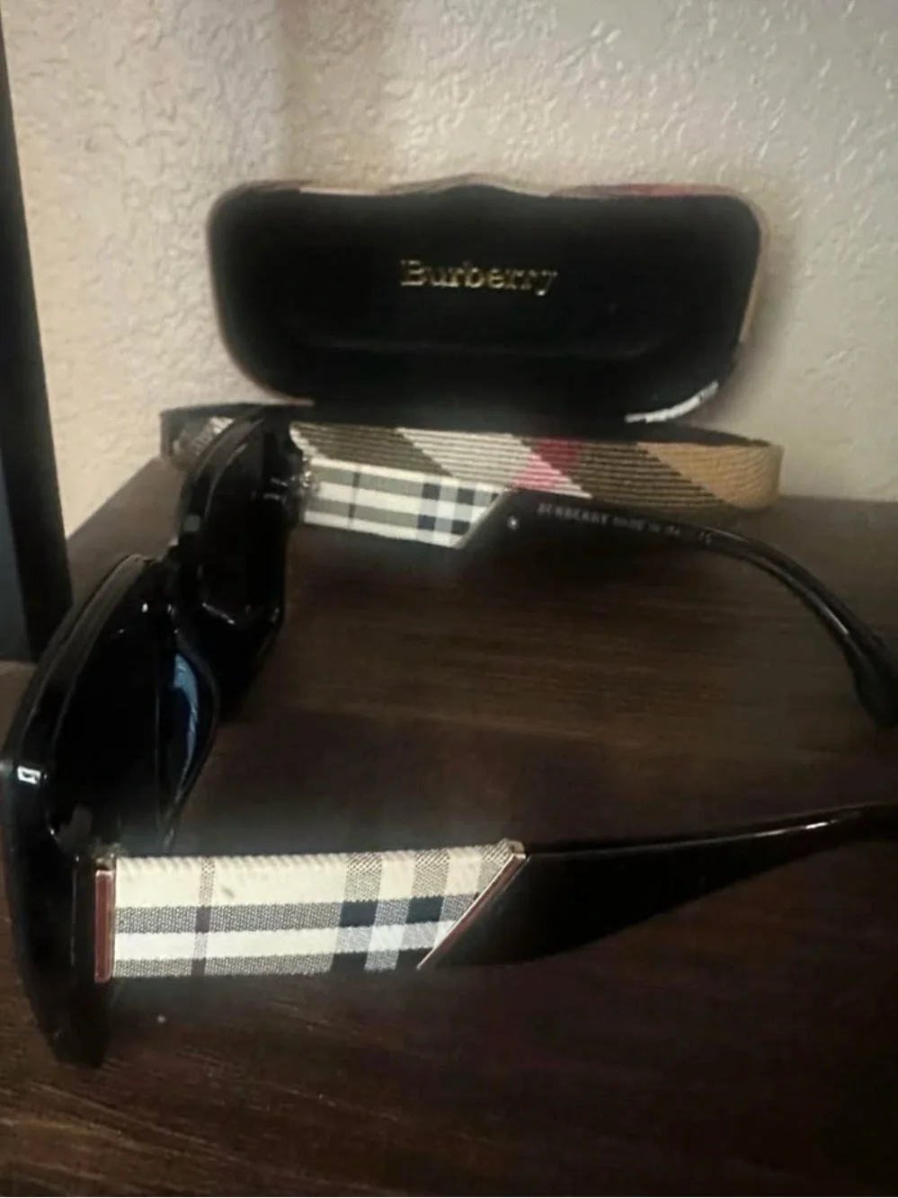Burberry Black Rimless Square Shield Sunglasses